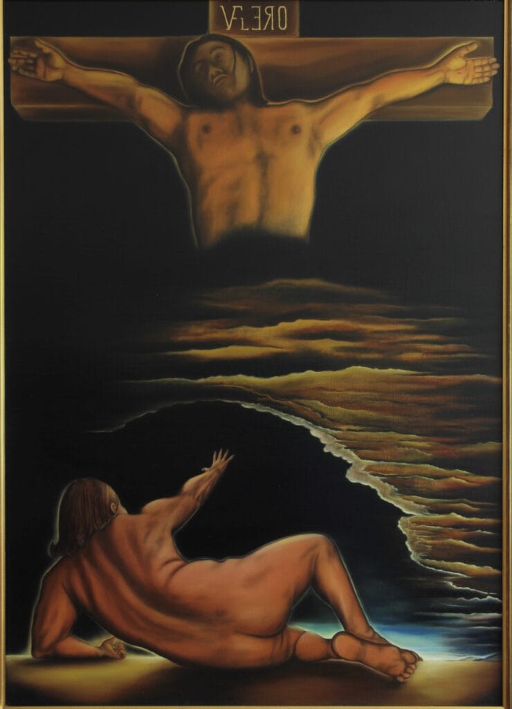 A mesmerizing contemporary surrealist painting by Valeriu Cazacevschi, featuring dreamlike imagery and rich textures, exemplifying modern European fine art.