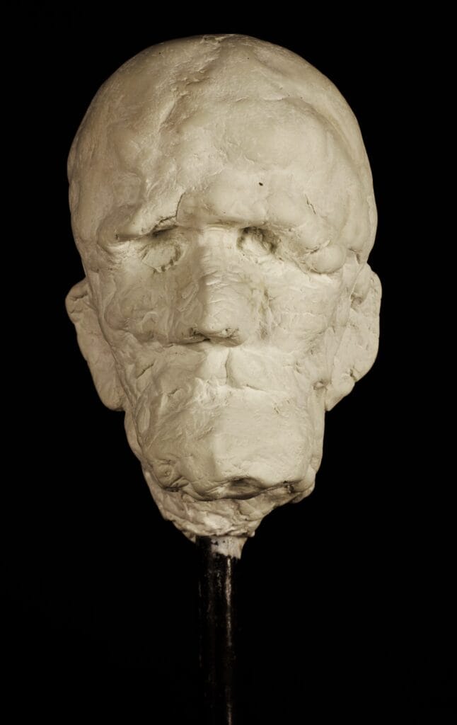 A striking sculpture by Valeriu Cazacevschi, showcasing modern handcrafted contemporary art with fluid, organic shapes.