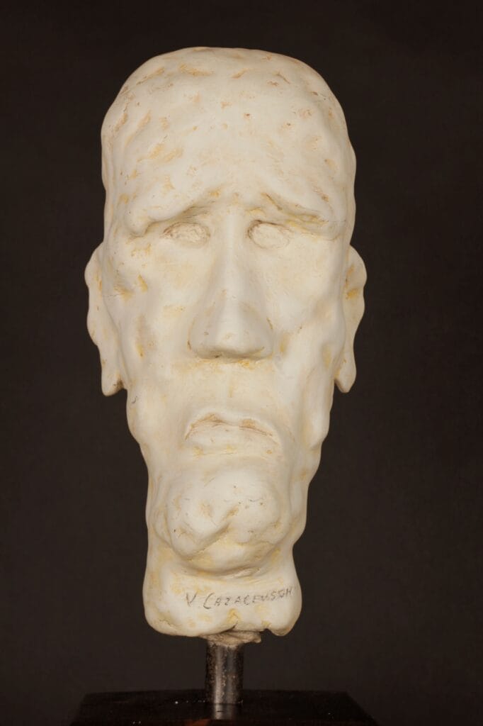 A striking sculpture by Valeriu Cazacevschi, showcasing modern handcrafted contemporary art with fluid, organic shapes.
